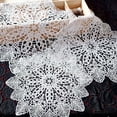 thumbnail image 1 of Round Hollow Coaster Lace Embroidered Tablecloth Dining Table Bowl Heat Insulation Mat Fabric Decorative Ornaments Props, 1 of 6