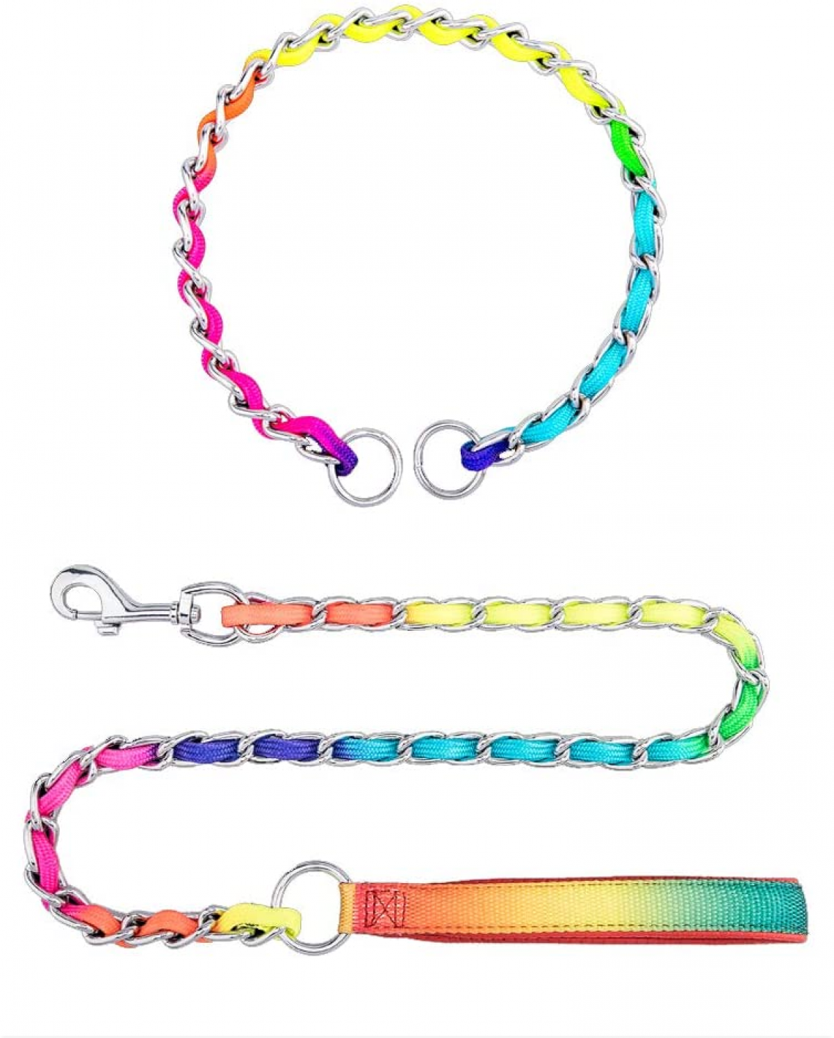 Chain Dog Leash, Stainless Steel Heavy Duty Training Chain Leash with Soft Handle for Medium Large Dogs, 40 inches 4.0 mm