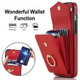 thumbnail image 4 of Wallet Case Compatible with iPhone 11 Pro Max, Case with Card Holder,with a strap, RFID Blocking Leather Cover 360°Rotation Ring Kickstand Protective Bumper Designed for Apple iPhone 11 Pro Max,Red, 4 of 10