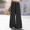 thumbnail image 2 of PBFRDSJ Womens Polka Dot Print Wide Leg Pants Casual High Waisted Long Palazzo Pants with Pockets, 2 of 5