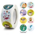 thumbnail image 1 of Pegatinas redondas de animales de dibujos animados, pegatinas de agradecimiento, oso lindo, recompensa de profesores, pegatinas de sellado hechas a mano, 100-500 piezas, 1 of 4