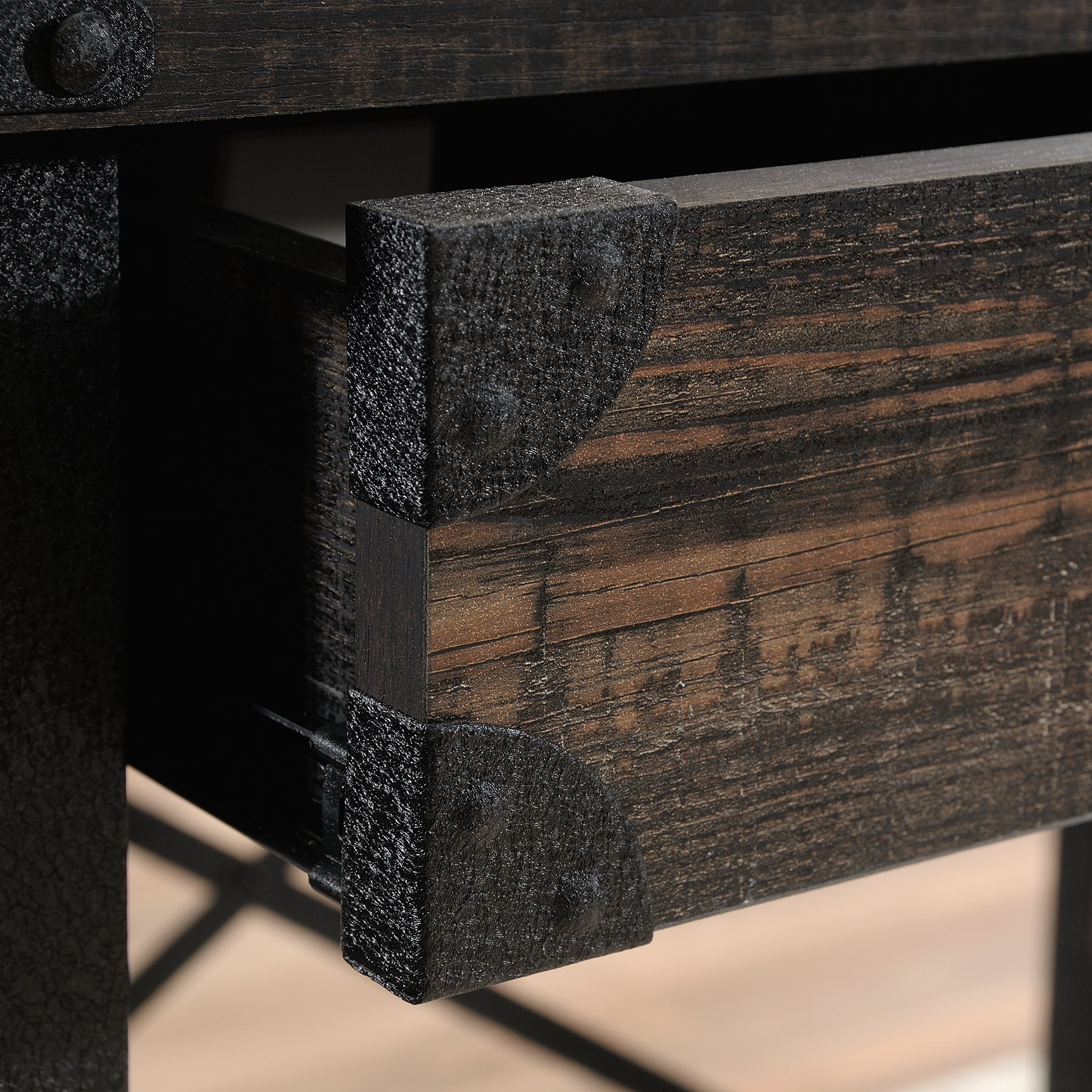 Sauder Steel River Desk, Carbon Oak Finish - image 4 of 12