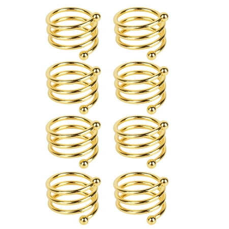 

8pcs Gold Spiral Napkin Rings Elegant Rust Prevention Metal Napkin Rings for Wedding Birthday Dinner Family Party