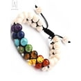 thumbnail image 3 of Gustave 7 Chakras Healing Crystals Bracelet, Natural Lava Stone Diffuser Bracelet Meditation Beads for Stress Relief "Blue, White", 3 of 5