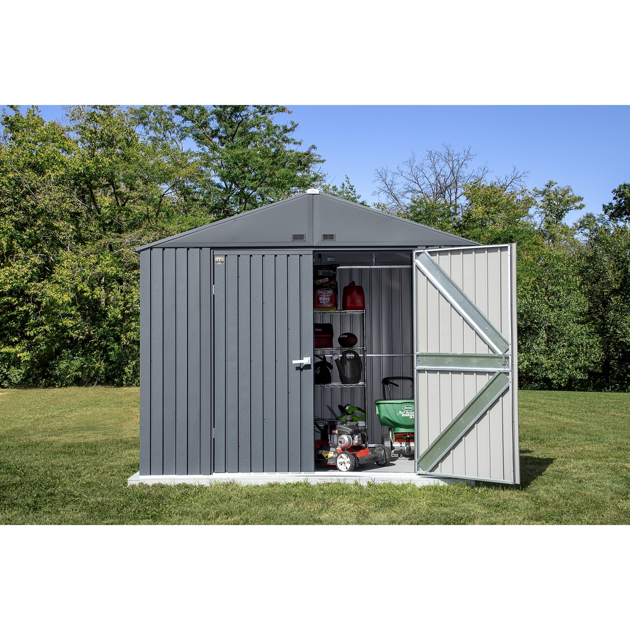 Arrow Elite 10 x 8 x 8 ft Anthracite Steel Storage Shed
