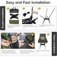 thumbnail image 6 of Swivel Folding Chair, High Back Camping Chair with Head Support, Side Cup Pocket, Stable Portable Outdoor Chair for Camp, Travel, Beach, Party, Fishing (Green), 6 of 8