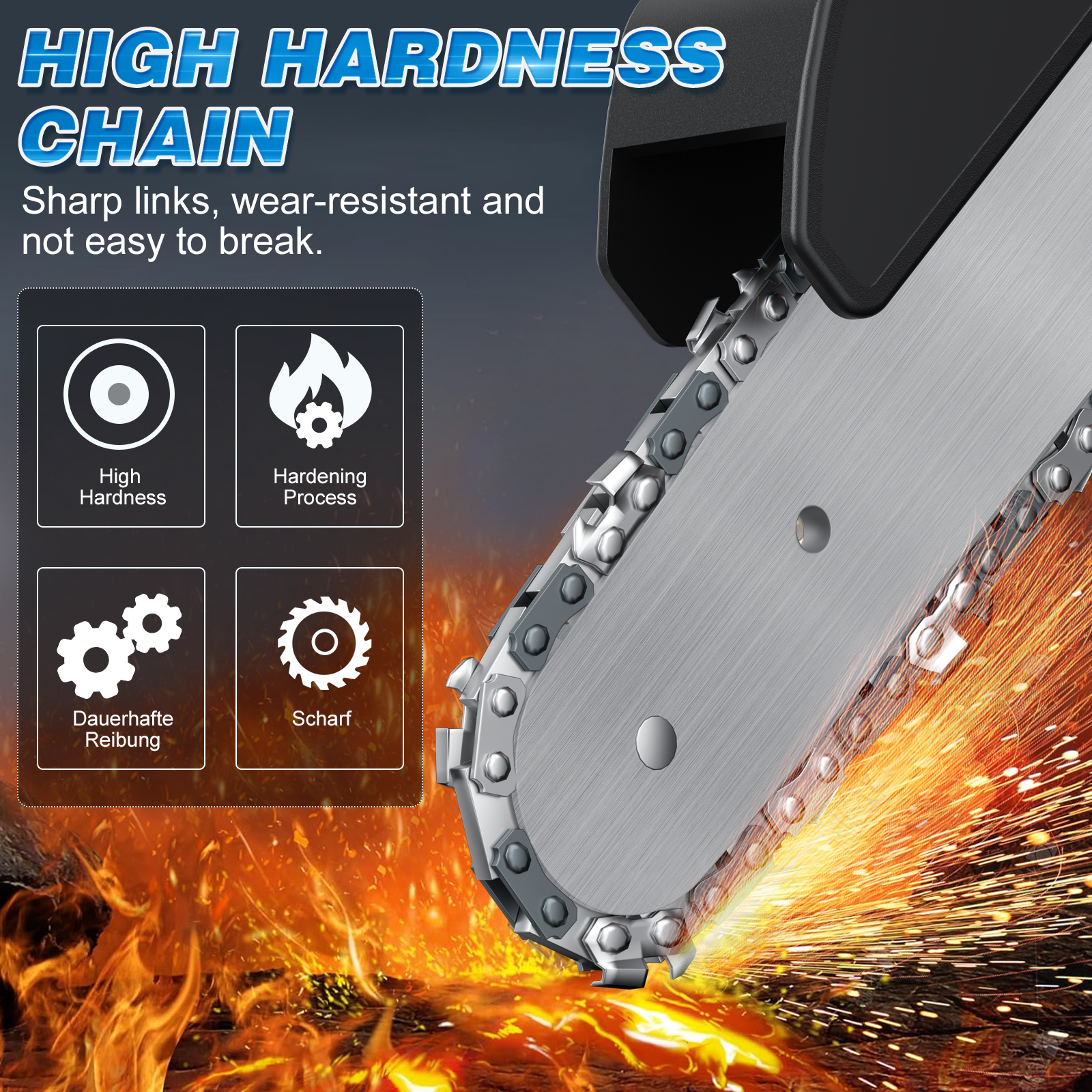 TURPOW 8 INCH Chainsaw Cordless with BL1830 Battery, Power Chain Saw with Security Lock, Electric Chainsaw, Handheld Small Chainsaw for Tree Trimming Wood Cutting