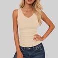 thumbnail image 1 of LVHAOGJOB Womens Sleeveless Tank Summer V Neck Tops Workout Solid Color Shirts for Women, 1 of 6