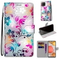 thumbnail image 2 of For Samsung A42 Case 5G , Mantto PU Leather Phone Case With Hand Rope Strap Cute Painted Flip Card Wallet Slots Case,Kickstand Phone Skin For Samsung Galaxy A42 5G, Gradient Flower, 2 of 8