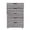 Gray, variant on S-HOME Versatile 5-Drawer Dresser with Wheels Wood Finish - Modern Storage Cabinet for Organizing Spaces, White