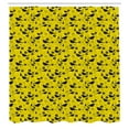 thumbnail image 3 of Ambesonne Yellow Bird Shower Curtain, Avian and Petals, 69"Wx75"L, Yellow Indigo, 3 of 5
