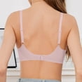 thumbnail image 3 of Ohufall Woman Fashion Bras Solid Color Round Neck Bra Without Steel Ring Fine Strap Wirefree Everyday Underwear, 3 of 6