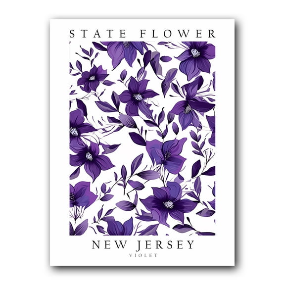 Violet, New Jersey State Flower, Poster Print, Wall Décor
