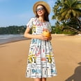 thumbnail image 4 of Naloa Construction tools Print Womens Summer A-Line Dress with Pockets,Short Sleeve Dresses,Flowy Beach Swing Dress for Vacation Travel, 4 of 6
