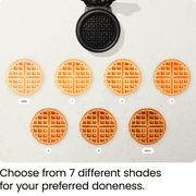 Chefman Anti-Overflow Belgian Waffle Maker with Shade Selector and Non-Stick Plates, Black