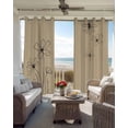 thumbnail image 6 of Black Khaki Blackout Curtains for Bedroom Living Room Darkening Curtains 63 Inches Long Spring Flora Window Curtain 2 Panels Set Thermal Insulated Window Treatment Grommet Drapes 42"x63", 6 of 9