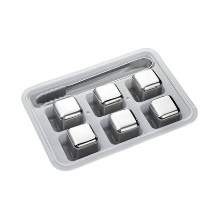 

ibaste 4/6/8-Pack Whiskey Ice Cubes Stainless Steel Ice Cubes | Reusable Whiskey Stones for Scotch and Bourbon | Barware Tool Set With Ice Cube