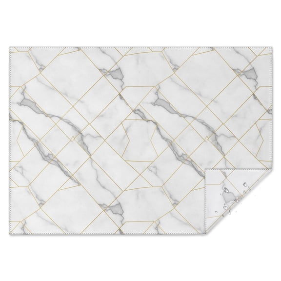 White Marble Gold Line Pattern Rectangle Tablecloth 60"x84",Waterproof Polyester Rectangle Table Cloth, Wipeable Spillproof Polyester Tablecloth for Dining, Camping, Indoor and Outdoor