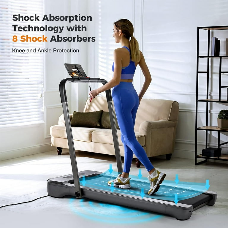 Foldable Treadmill 2 in 1 Walking Pad 3.0HP Under Desk Treadmill Widened 18.1 inche Running Belt Pad w Adjustable Speeds 0.5 8Mph Exercise