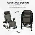 thumbnail image 4 of Outsunny Rocking Anti Gravity Lounge Chair, Folding, Gray, 4 of 8