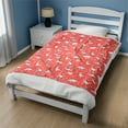 thumbnail image 3 of Stencil Dino Blanket for Kids, Playful Dinosaur Pattern on Red, Soft Cozy, 3 of 4