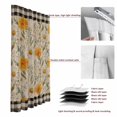 thumbnail image 6 of Spring Daisy Blackout Curtains for Bedroom/Living Room, Pinch Pleated Black Out Curtains, Country Vintage Yellow White Floral Leaf Plaid Room Darkening Window Drapes with Hooks 2 Panels, 59"x70", 6 of 8
