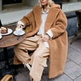 thumbnail image 6 of Women's Fuzzy Fleece Winter Jacket Lapel Coat Mid Length Teddy Coat, 6 of 6