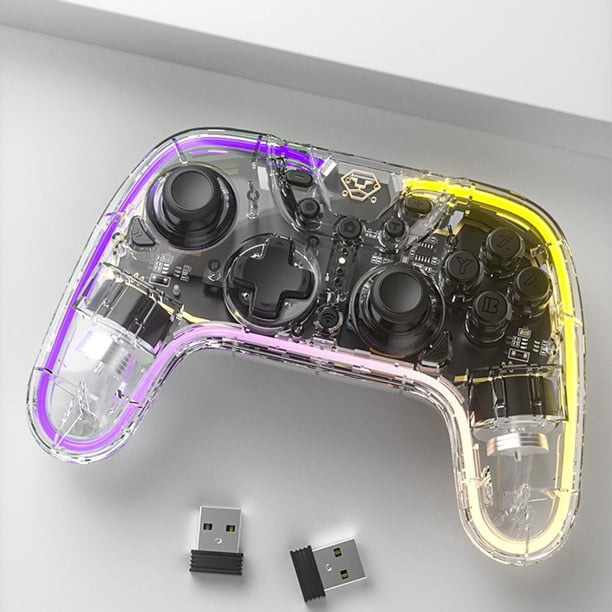 Gamepad RGB con perilla trasera Manija de juegos inalámbricos transparentes para Switch PC / Lite Ndcxsfigh Para estrenar