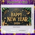thumbnail image 2 of Golden Design Happy New Year Banner Festive Style New Year Display Clock Pine Branch Decor 2026 Backdrop for New Year Party Holiday Celebration Indoor Decoration, 2 of 9