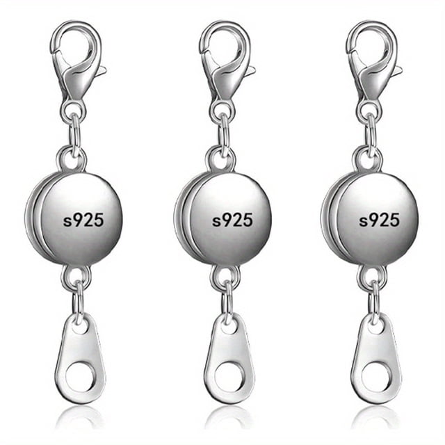 CNKOO Fermoir Magnétique Verrouillable en Argent Sterling 925 pour Bijoux Fermoir Rond pour Collier Fermetures Rallonge de Bracelet pour Fabrication de Bijoux ZZZ