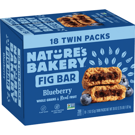 Nature’s Bakery Blueberry Fig Bar, 2 oz Twin packs, 18 Count