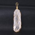 thumbnail image 1 of Irregular Natural Crystal Pillar Pendant Mesh Wire Wrapped Necklaces Women Men, 1 of 6