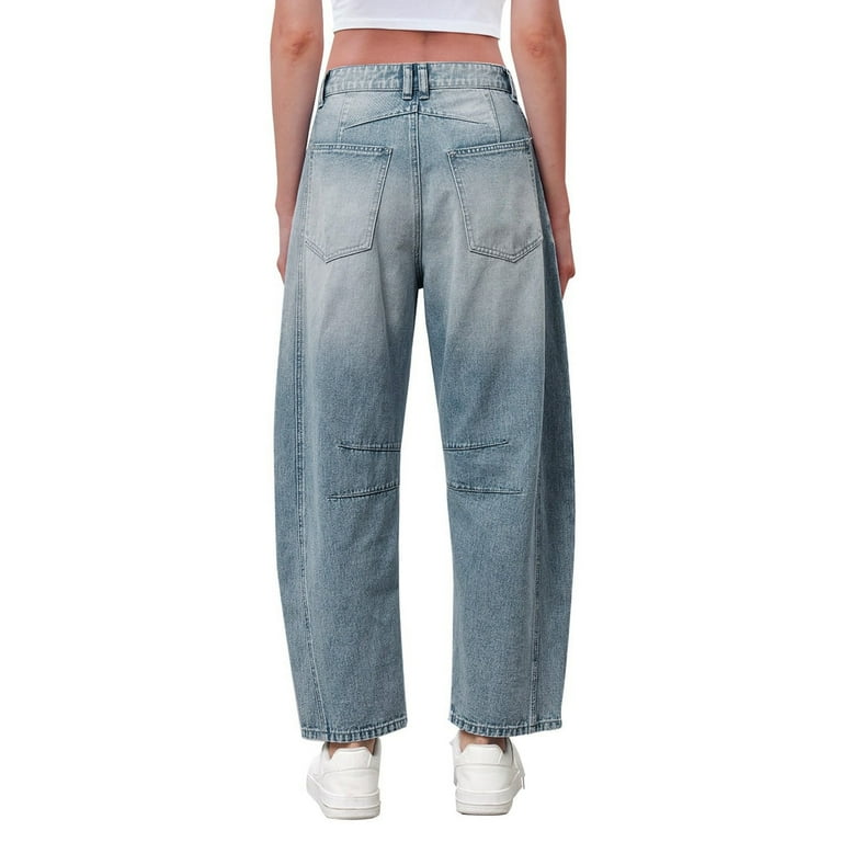 【美品】 DU JOUR BARREL BAGGY JEAN 36 GYUJNB Barrel Jeans Women Mid Rise Barrel Leg Pants, Wide