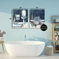 thumbnail image 3 of Stupell Industries Blue Bath Floral Interior 2 Piece Canvas Wall Art Set design by Kim Allen, 30 x 24, 3 of 7