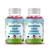 Vitamatic Kids Magnesium Calm Gummies - 60 Vegan Gummies - Great Tasting MG Gummies Promote Healthy, Muscle, Bone, & Energy Support - 2 Pack