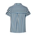 thumbnail image 6 of iHengLiXing Plus Size Spring Tops for Women 2025 Dressy Casual Women's Casual Printed Button Short Sleeve-Neck Blue S, 6 of 7