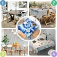 thumbnail image 4 of Blue Tie Dye Mandala Pattern Square Tablecloth,Waterproof Square Table Cover,Wipeable Spillproof Washable Table Cover for Home Kitchen Party Decor 52"x52"(132x132cm), 4 of 6
