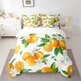 thumbnail image 2 of jejeloiu Orange 7-Piece Bedding Comforter Set,Swweet Fruit King Bedding Sets,White Flower Floral Bed Sheets For Boys Girls,Super Cozy Room Decor Reversible, 2 of 8