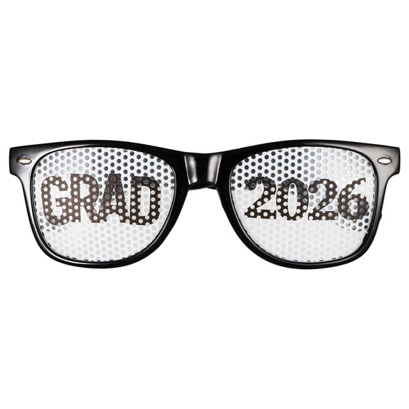 Grad 2026 Mesh Novelty Glasses, Black and White, Graduation by Way To Celebrate