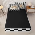 thumbnail image 4 of Homewish Romantic Lipstick Perfume Zipper Twin Comforter Sets with Fitted Sheet and 2 Pillowcases,Fashion High Heels Zipper Bedding Set,Cream,Black Reversible,4pcs, 4 of 8