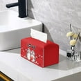thumbnail image 2 of FUIALDOLG Valentine's Tissue Box Cover PU Leather Car Tissue Holder Rectangular Waterproof Facial Paper Organizer Dispenser for Bathroom, Vanity Countertop, Tabletop, Love Heart Pumpkin, 2 of 7