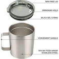 thumbnail image 3 of 12 oz Insulated Coffee Mug with Lid, Stainless Steel, Double Wall Vacuum Insulated Travel Mug Coffee Cup with Handle, Stainless Steel/Silver (803-019), 3 of 6