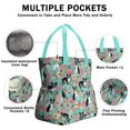 thumbnail image 3 of Green Boston Terrier and Flower Drawstring Lunch Bag Women - Drawstring Lunch Bag Insulated for Work Office - Stain-Resistant Large Lunchbags for Women with Multi-Pockets, 3 of 6