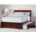 thumbnail image 3 of Leo & Lacey Full Wood Platform Bed with Footboard and Twin Trundle in Walnut, 3 of 4