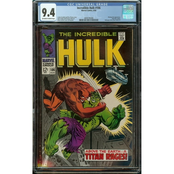 Incredible Hulk #106 - CGC 9.4 Comic Book