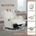 thumbnail image 2 of Lunale Swivel Glider Rocking Chair for Nursery, Wingback Upholstered Glider Rocker for Living Room, Beige Chenille Fabric, 2 of 8