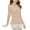 Beige, variant on Women V Neck Thin Thermal Underwear Top Thermostatic Bottoming Shirts Body Seamless Autumn Tight Slim Base Layer