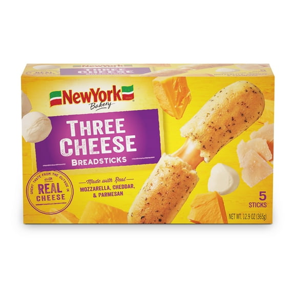 New York Bakery Stuffed Three Cheese Breadsticks, 12.9 oz (5 Count), Frozen