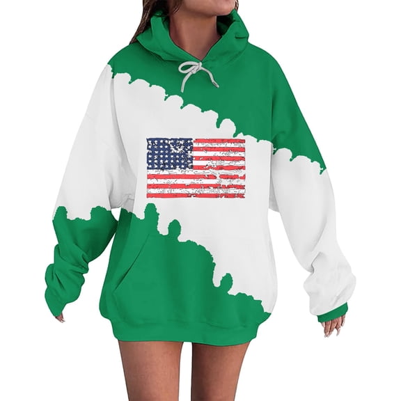 Bovemsi Sweatshirt for Women St.P Day Fall Tops Graphic Long Sleeve Shirts Print Pullover Comfort Hoodie