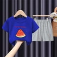 thumbnail image 4 of Amidoa Girls Summer Outfit Sets 2 Piece Graphic T-Shirt Short Sleeve and Casual Pants Set Kids Clothing Sets Blue Size 5T, 4 of 5